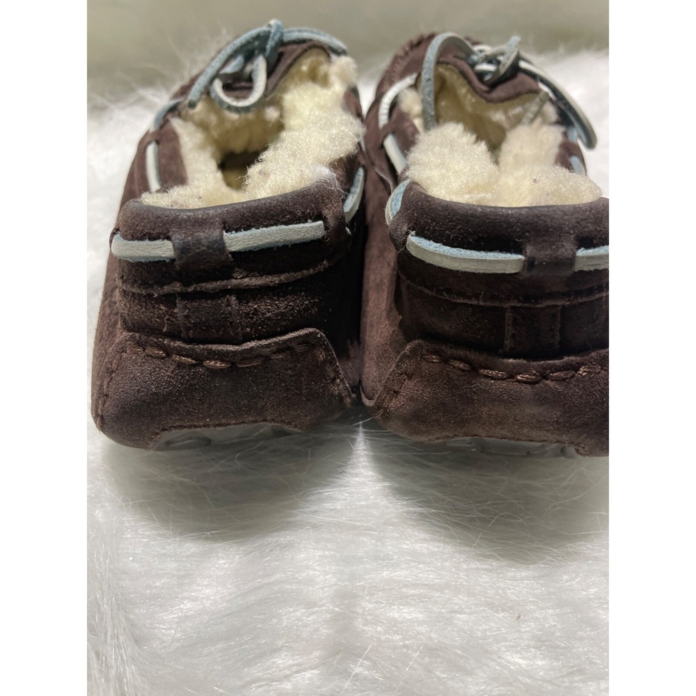 UGG Australia Dakota Suede Moccasin Slippers Brown Shearling Womens 8 5612 - Picture 5 of 7